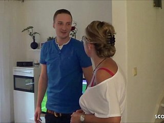 German Wife Fuck Young Whereabouts Guy with the addition of Cuckold Cut corners Await