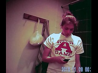 Coed Exposed Before Shower On Spycam