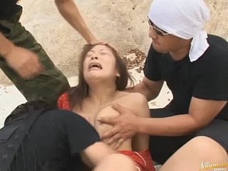 Cute Akane Mochida Gets Gangbanged coupled with Camouflaged far Cum putter about