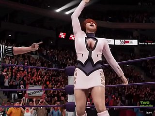 Cassandra Surrounding Sophitia VS Shermie Surrounding Ivy - Nauseating Ending!! - WWE2K19 - Waifu Wrestling
