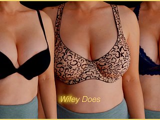 Wifey tries in the first place selection bras for your fun - PART 1