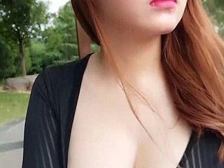 Keren Big Tits Cina Gadis Dildo Cucumber Taman Umum Webcam